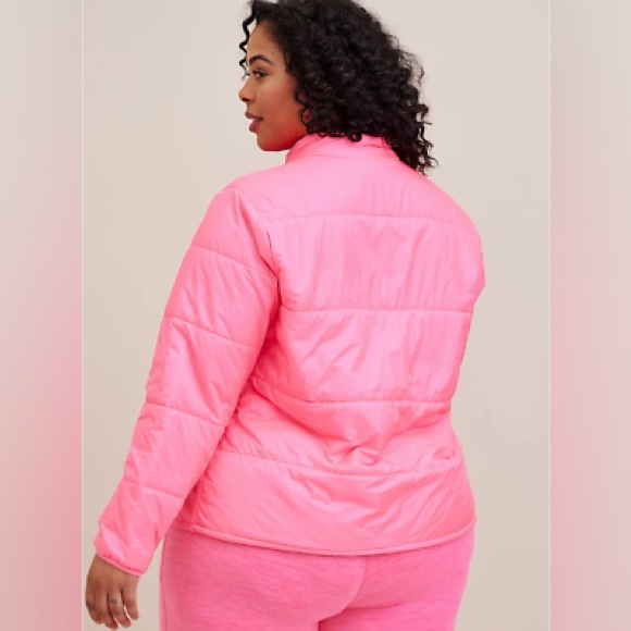 Happy Camper by Torrid Neon Pink Puffer Fleece Pullover Jacket - Picture 2 of 10